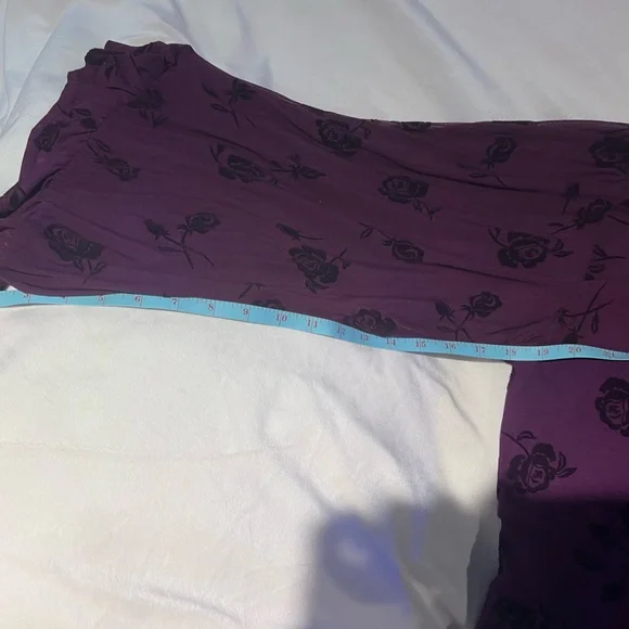 Torrid Deep Purple Floral Fit & Flair Midi Dress With Bell Sleeves.  NWT - Picture 4 of 7